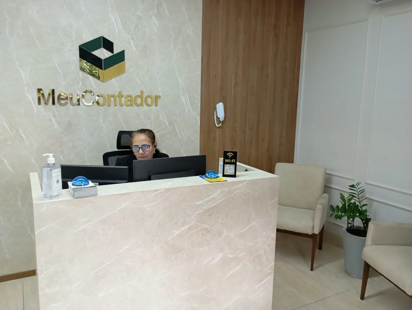Recepção executiva na sede própria da Meu Contador em Campo Grande